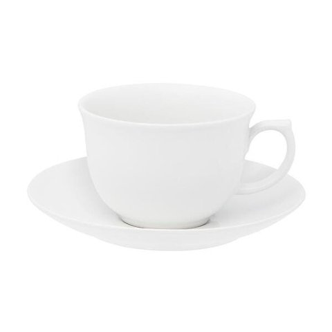 Conjunto de 6 Xícaras Grandes 240ml Com Pires White