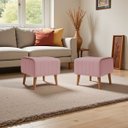 Ver imagem 1 de Kit 2 Puffs Decorativos para Sala Verso Retangular Bouclé Premium