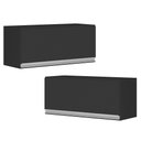 Ver imagem 1 de Kit 02 Armários Aéreo Multiuso Geladeira Lux 80cm 100% MDF Basculante Preto TX Fosco - Abmaza