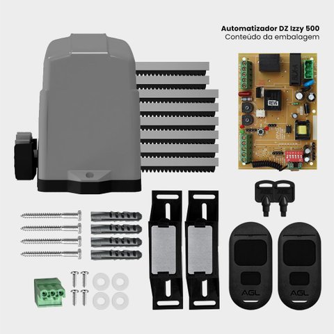 Kit Motor Portão Residenci Izzy 500 Smart 220V Crem 3,5m Agl