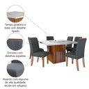 Ver imagem 5 de Conjunto Sala de Jantar Amsterdã New Mesa com Tampo Giratório 6 Cadeiras Grécia Madeirado/Grafite
