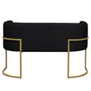 Ver imagem 2 de Namoradeira 2 Lugares Decorativa Luana Base Gold Veludo Preto - Montanaris Decor Md Montanaris Decor