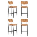 Ver imagem 1 de Kit 04 Banquetas Altas para Cozinha Lila Estofada com Encosto Couríssimo Whisky - Abmaza