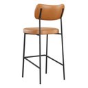 Ver imagem 4 de Kit 04 Banquetas Altas para Cozinha Lila Estofada com Encosto Couríssimo Whisky - Abmaza
