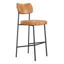 Ver imagem 5 de Kit 04 Banquetas Altas para Cozinha Lila Estofada com Encosto Couríssimo Whisky - Abmaza