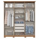 Ver imagem 2 de Guarda Roupa Casal 6 Portas 3 Gavetas Cover D230 Nature Avelã - Henn