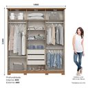 Ver imagem 3 de Guarda Roupa Casal 6 Portas 3 Gavetas Cover D230 Nature Avelã - Henn