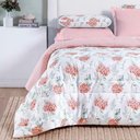 Ver imagem 2 de Edredom Cobertor Casa Scarpa Maris King Percalle 200 Fios Estampado Floral Hortênsia Salmão