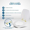 Ver imagem 4 de Tampa de Vaso Laqueado Thema Bone para Bacia Incepa com Ferragem Dourada