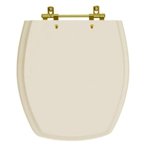 Tampa de Vaso Laqueado Thema Bone para Bacia Incepa com Ferragem Dourada