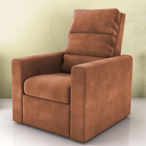 Poltrona Reclinável Benício Veludo Encosto Ajustável Cobre 69cm 110kg Matrix