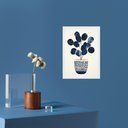 Ver imagem 1 de Quadro Arte Vaso de Flores Azuis - Bolinhas 45x34cm:moldura Branca