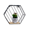 Nicho De Ferro Prateleira Hexagonal Madeira 28cm X 25cm - 1
