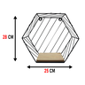 Nicho De Ferro Prateleira Hexagonal Madeira 28cm X 25cm - 3