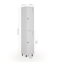 Ver imagem 3 de Armário Roupeiro Locker Guarda-Volume de Aço 2 Portas Pequenas com Fecho para Cadeado Vestiário Academia Cinza