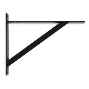 Kit de 2 Cantoneiras / Suportes Prateleira de Madeira ou Mármore 20cm N-1 Forsul Preta