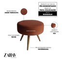 Ver imagem 3 de Puff Decorativo Redondo Pés Palito Suede Cor:Suede - Terracota
