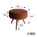 Ver imagem 2 de Puff Decorativo Redondo Pés Palito Suede Cor:Suede - Terracota