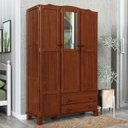 Ver imagem 2 de Guarda Roupa Clean com 3 Portas 2 Gavetas em Madeira Maciça