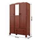 Ver imagem 4 de Guarda Roupa Clean com 3 Portas 2 Gavetas em Madeira Maciça