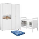 Ver imagem 1 de Berço Americano Mini Cama Soninho com Colchão Ortobom com Guarda Roupa Infantil Vittoria 6 Portas