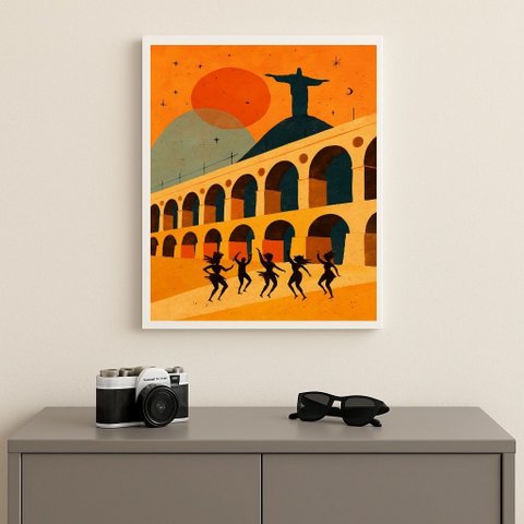 Quadro Rio de Janeiro - Arcos da Lapa 24x18cm Mold Branca Vidro
