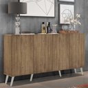 Ver imagem 4 de Aparador Buffet 4 Portas com Pés Retrô Rustic/branco