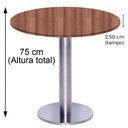 Ver imagem 5 de Mesa Beta Big Inox 75 Cm (alt) Disco Redondo Tampo Mdp Redondo 80 Cm (larg) X 2,50 Cm (alt) Walnut