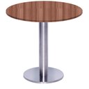 Ver imagem 1 de Mesa Beta Big Inox 75 Cm (alt) Disco Redondo Tampo Mdp Redondo 80 Cm (larg) X 2,50 Cm (alt) Walnut