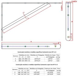 2 Cantoneiras Super Leve / Suportes Prateleira de Madeira 40cm N-4 Forsul Preta - 2