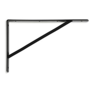 2 Cantoneiras Super Leve / Suportes Prateleira de Madeira 40cm N-4 Forsul Preta