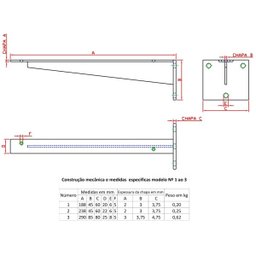 2 Suportes de Mármore e Madeira Invisível 25cm N-2 Forsul Preto - 2