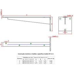 Suporte de Mármore e Madeira Invisível 40cm N-4 Forsul Preto - 2