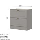 Ver imagem 2 de Balcão 80cm com 02 Gavetas Cozinha Americana C371 Cinza - Henn