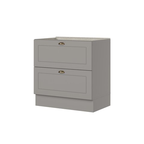 Balcão 80cm com 02 Gavetas Cozinha Americana C371 Cinza - Henn