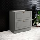 Ver imagem 3 de Balcão 80cm com 02 Gavetas Cozinha Americana C371 Cinza - Henn