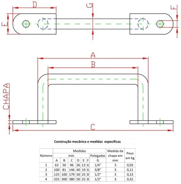 6 Puxadores 5cm N-1 Forsul Branco - 2