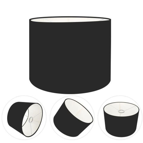 Cúpula Abajur e Luminária Cilíndrica Vivare Cp-7016 Ø35x30cm - Bocal Nacional Preto