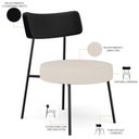 Ver mais imagens de Kit 02 Poltronas Decorativas para Sala de Estar Base Fixa Londres L02 Couríssimo Preto Linho Cru -