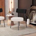 Ver imagem 7 de Kit 02 Poltronas Decorativas para Sala de Estar Base Fixa Londres L02 Couríssimo Preto Linho Cru -