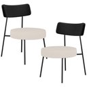 Ver imagem 1 de Kit 02 Poltronas Decorativas para Sala de Estar Base Fixa Londres L02 Couríssimo Preto Linho Cru -
