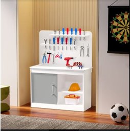 Mini Bancada de Ferramenta Infantil MDF Cinza Menino - 1
