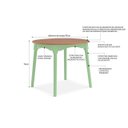 Ver imagem 2 de MESA REDONDA COM 4 CADEIRAS MIMO 90CM JATOBA E VERDE SALVIA