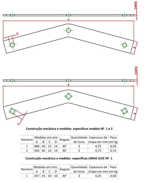 Par Meia Lua 40cm N-1 Forsul Tesoura Ferragem para Telhado Dourado - 2