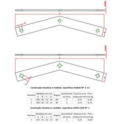 Par Meia Lua 40cm N-1 Forsul Tesoura Ferragem para Telhado Dourado - 2