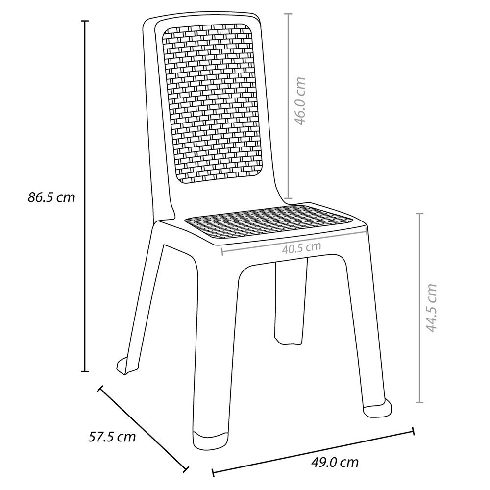 Conjunto 06un Cadeira Plástica Baru Marrom Rimax - 4