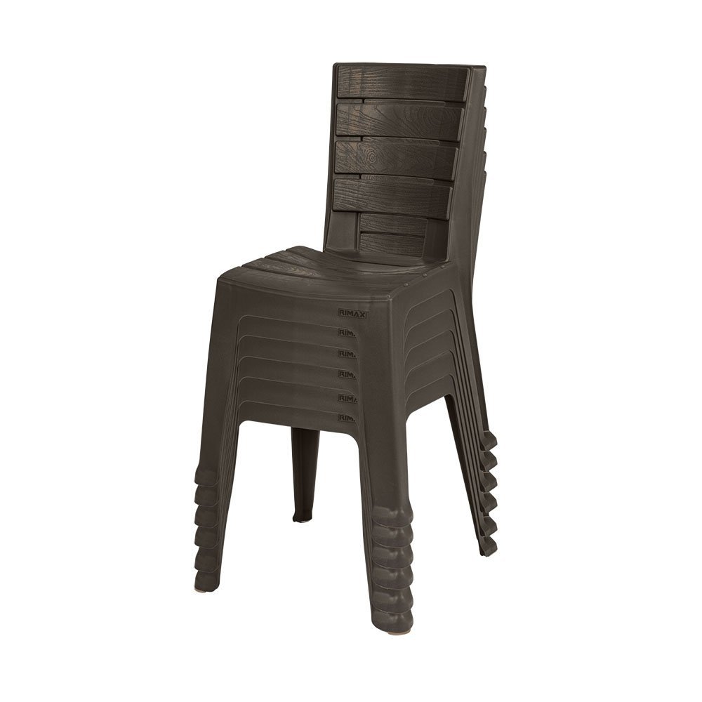 Conjunto 06un Cadeira Plástica Baru Marrom Rimax - 1
