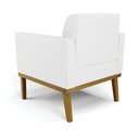 Ver imagem 4 de Sofá Namoradeira com 2 Poltronas Base de Madeira Fixa Castanho Marisa Corino D03 - D'Rossi Branco