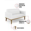 Ver imagem 6 de Sofá Namoradeira com 2 Poltronas Base de Madeira Fixa Castanho Marisa Corino D03 - D'Rossi Branco