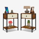 Ver imagem 1 de Jogo Mesinhas De Cabeceira Iron Preto Canela Off White